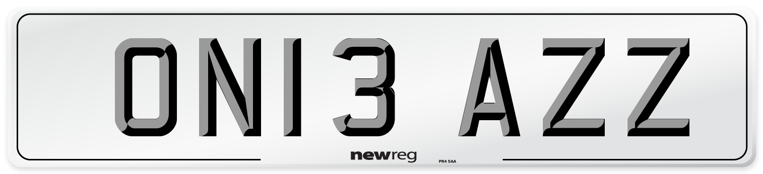 ON13 AZZ Number Plate from New Reg